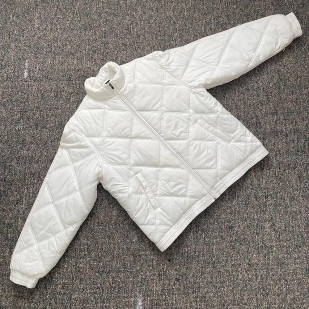 Adidas White Quilted Puffer Jacket Diamond Stitch Full Zip Mens‎ Large L